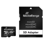MediaRange microSDXC memory card, UHS-1 | Class 10, with SD adapter, 256GB (MR946)