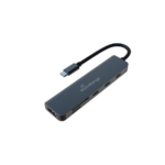 MediaRange USB Type-C® 6-in-1 multiport adapter, silver (MRCS519)