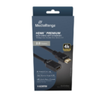 MediaRange HDMI Premium High Speed Ethernet Extension Cable, 18 Gbps, Ver. 2.0, 4k@60Hz, HDR, 3D, ARC, 2.0m, Black (MRCS256) - Image 2