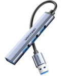 VENTION USB 3.0 to USB 3.0/USB 2.0*3 Mini Hub 0.15M Gray Metal Type (CKOHB) (VENCKOHB)